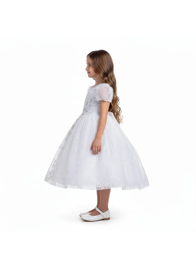 بيداني فستان أبيض لامع